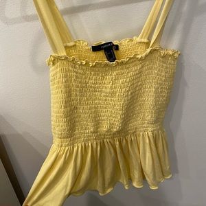 Summer yellow flirty fitted flare tank